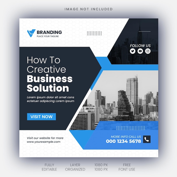 PSD banner da web de promoção corporativa de negócios e modelo de postagem de mídia social de marketing digital