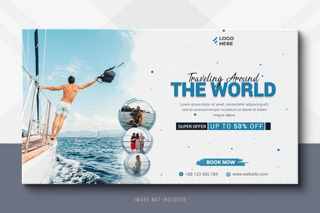 Banner da web de viagens para modelo de mídia social e postagem no instagram