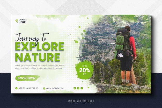 Banner da Web de viagens para modelo de mídia social e postagem no Instagram