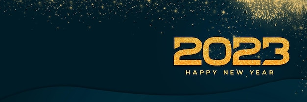 Banner de ano novo de design criativo 2023