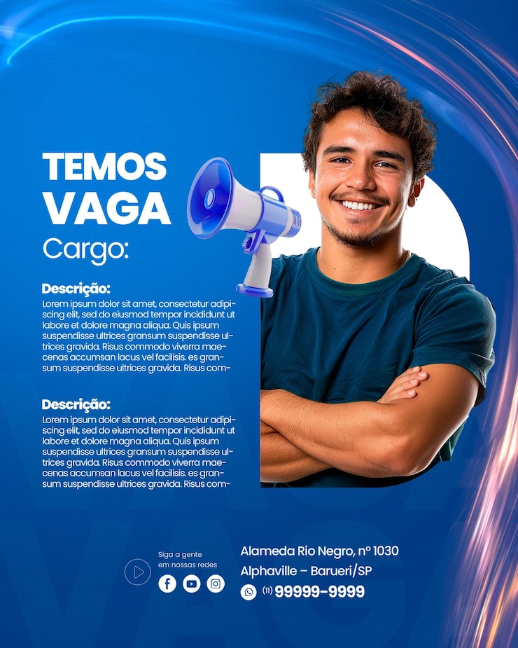 PSD banner de anuncio de vaga de empleo vacanza di lavoro banner pubblicitario