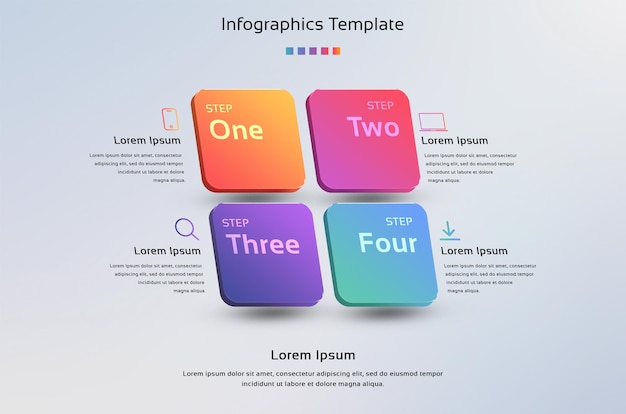 Banner de apresentação do infográfico de quatro etapas
