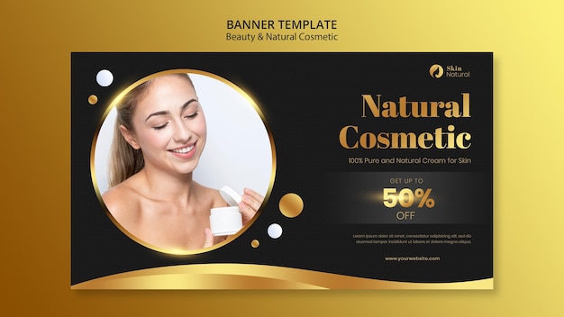 PSD banner de beleza e cosméticos naturais