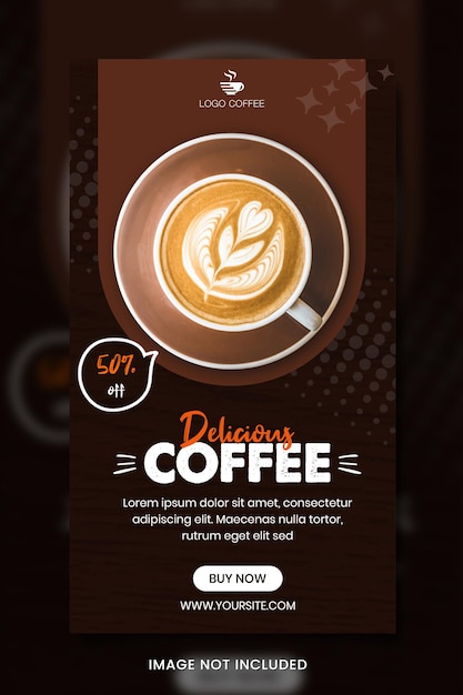 PSD banner de café