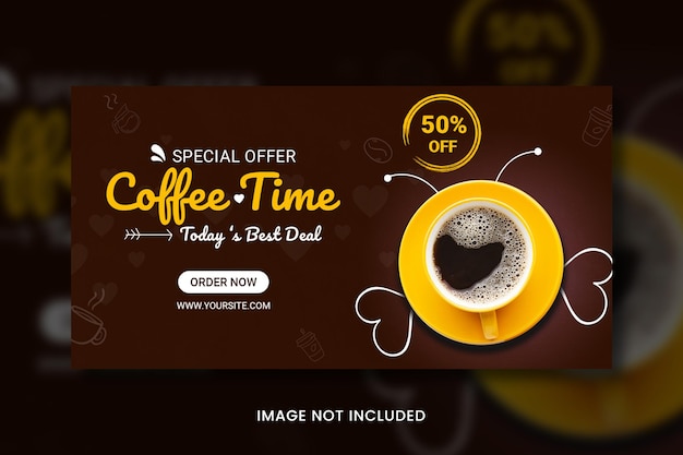 PSD banner de café