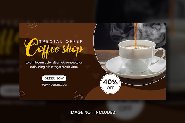 PSD banner de café