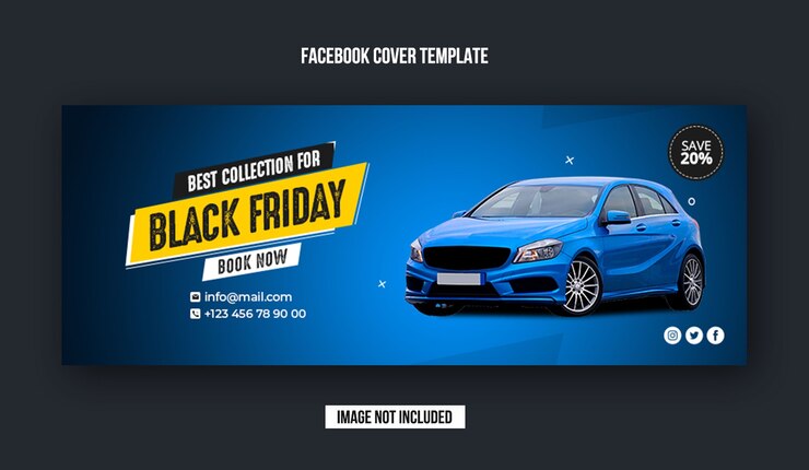 Banner de capa do Facebook de venda de carros