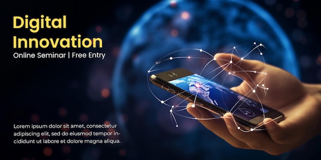 banner de cartaz de design de tecnologia futurista
