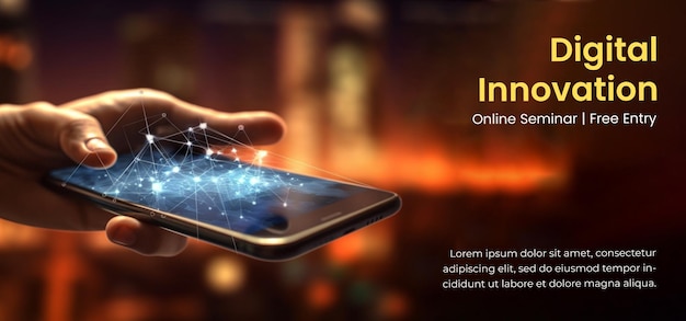 banner de cartaz de design de tecnologia futurista