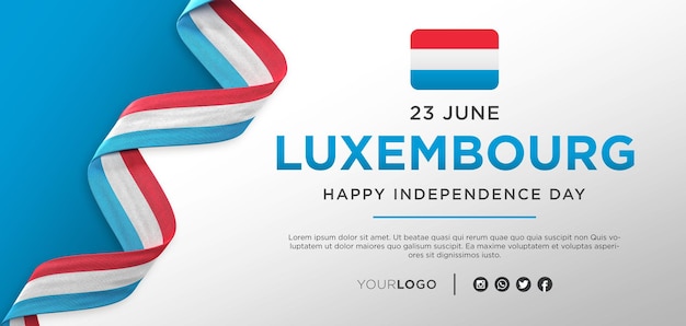 PSD banner de comemoração do dia da independência nacional de luxemburgo, aniversário nacional