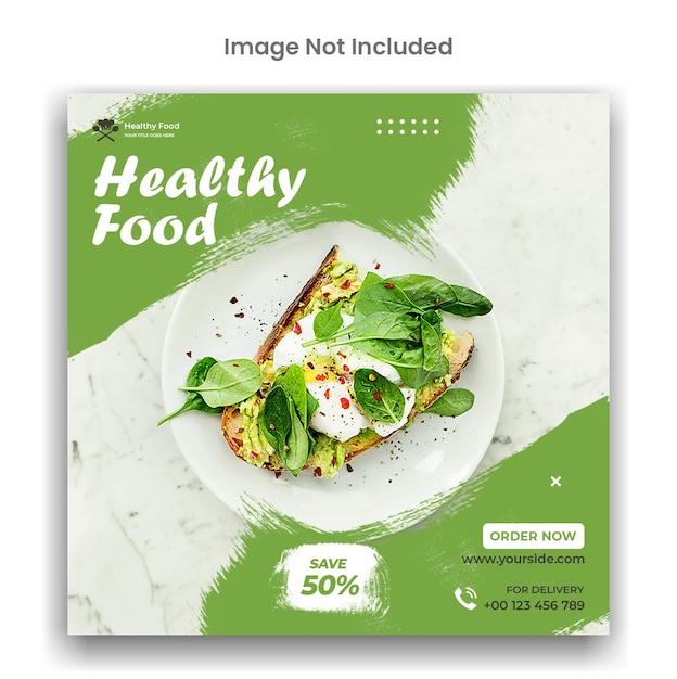 PSD banner de comida saudável instagram ou modelo de postagem de mídia social