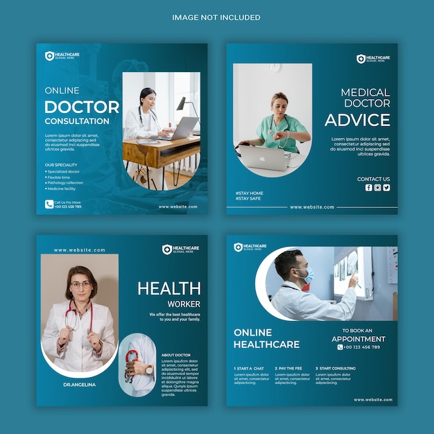 Banner de conjunto de instagram de saúde médica