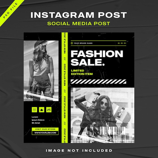 Banner de design de modelo de postagem do Instagram de venda de moda