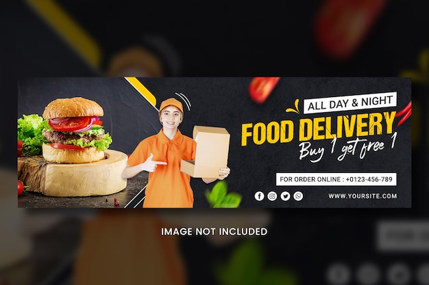 PSD banner de entrega de comida