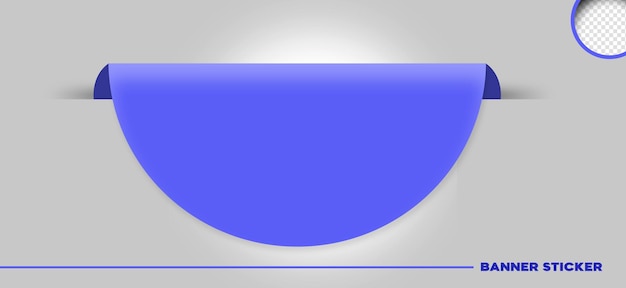 PSD banner de forma de adesivo isolado para composições