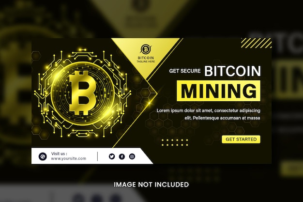 Banner de mídia social Bitcoin de moeda criptográfica