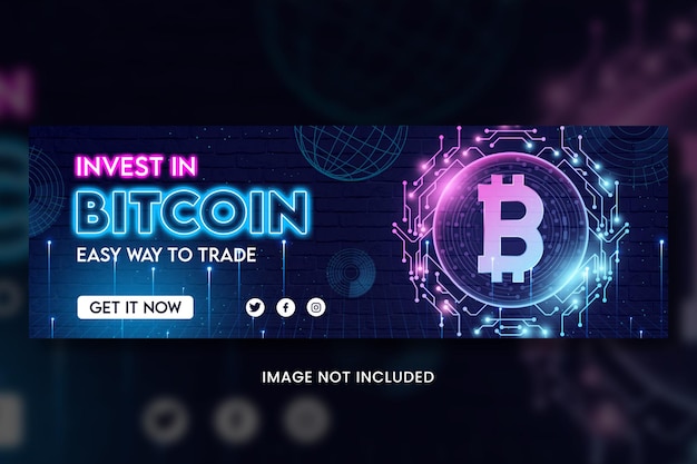Banner de mídia social Bitcoin de moeda criptográfica