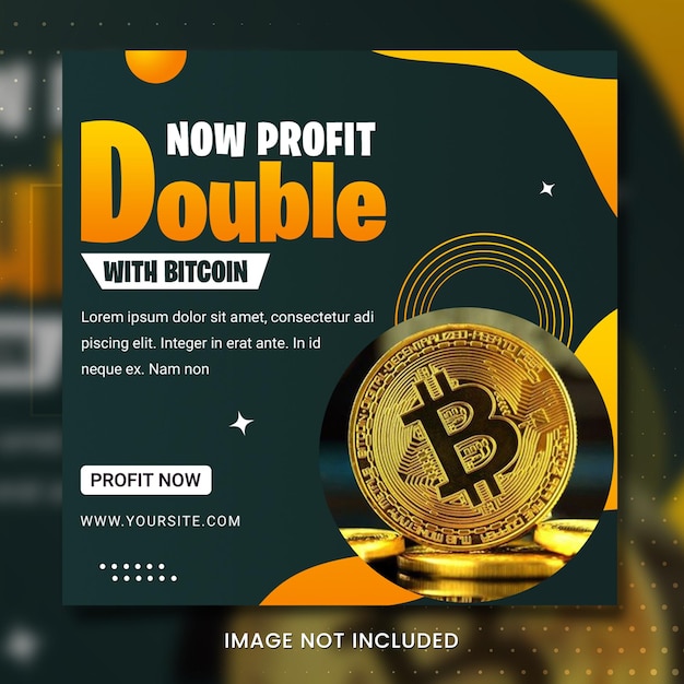 Banner de mídia social Bitcoin de moeda criptográfica