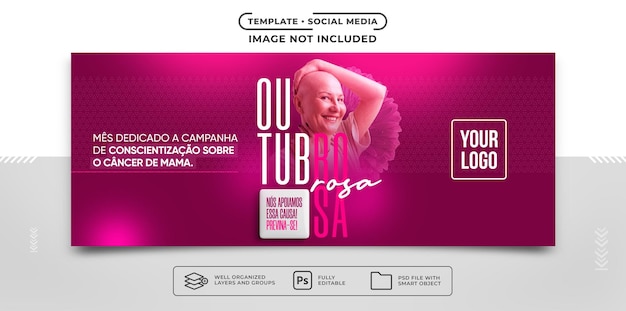 Banner de mídia social, câncer de mama, previna-se