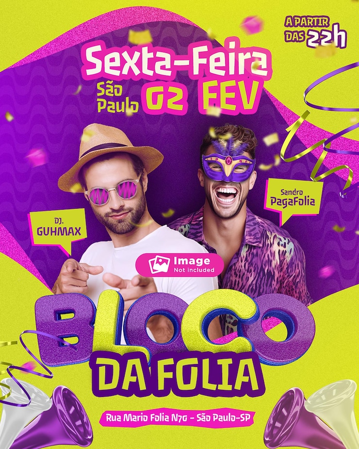 PSD banner de mídia social carna folia para eventos de carnaval