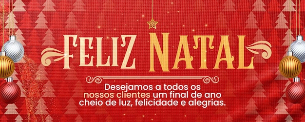 Banner de mídia social cartão de feliz natal