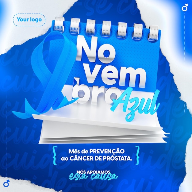 Banner de mídia social de novembro azul