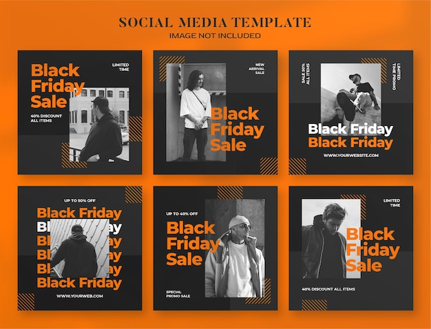 Banner de mídia social de sexta-feira negra e modelo de postagem no instagram