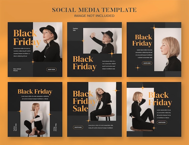 Banner de mídia social de sexta-feira negra e modelo de postagem no instagram