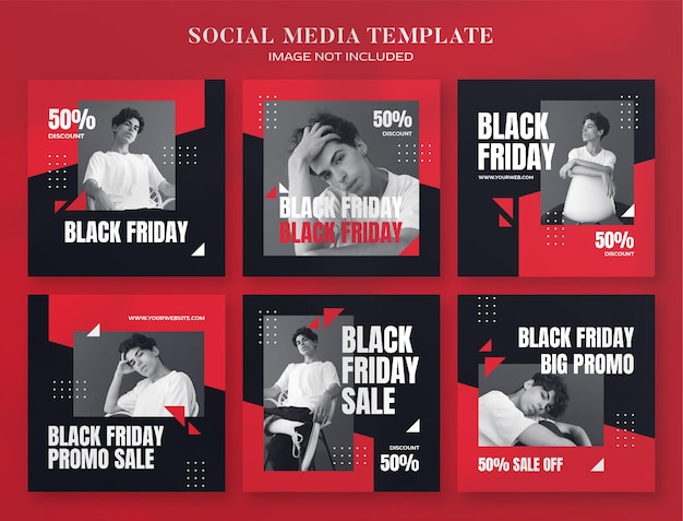 Banner de mídia social de sexta-feira negra e modelo de postagem no instagram