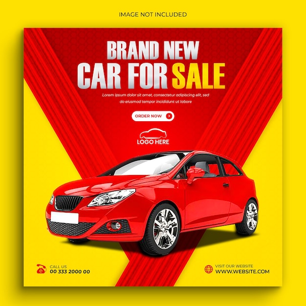 Banner de mídia social de venda de carro