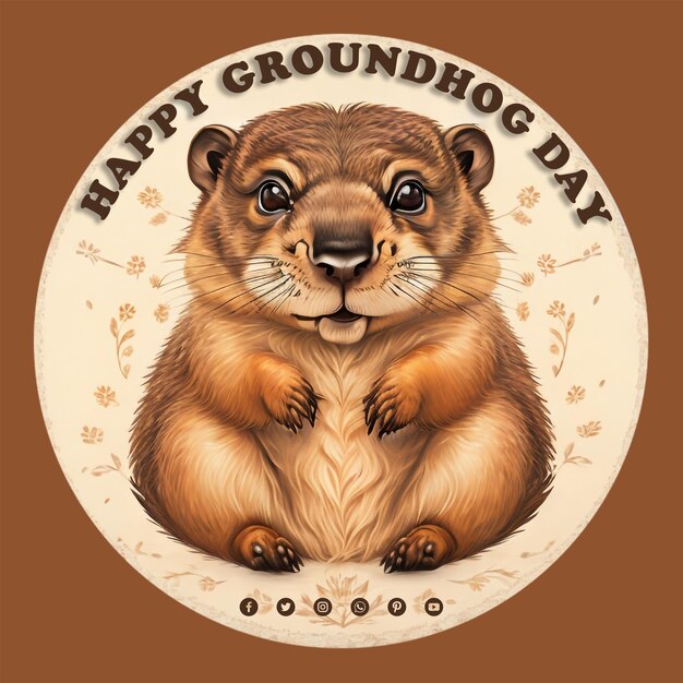 PSD banner de mídia social feliz dia da marmota