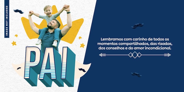 PSD banner de mídia social feliz dia dos pais, pai, eu te amo para sempre