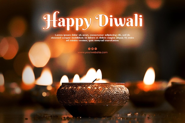 Banner de mídia social feliz diwali