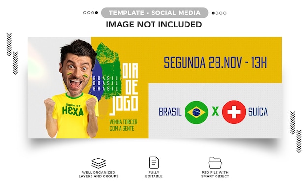 Banner de mídia social jogos da copa do mundo do brasil