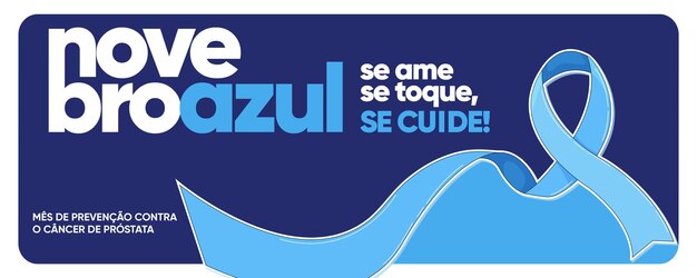 PSD banner de mídia social novembro mês azul de prevenção