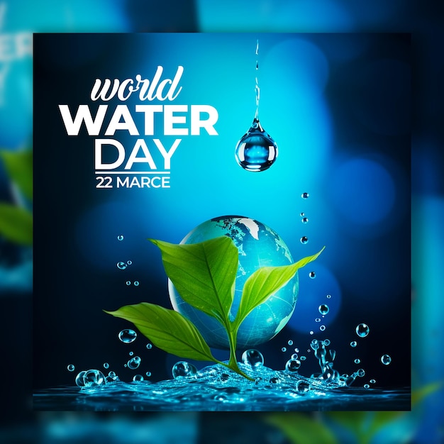 PSD banner de mídia social para o dia mundial da água
