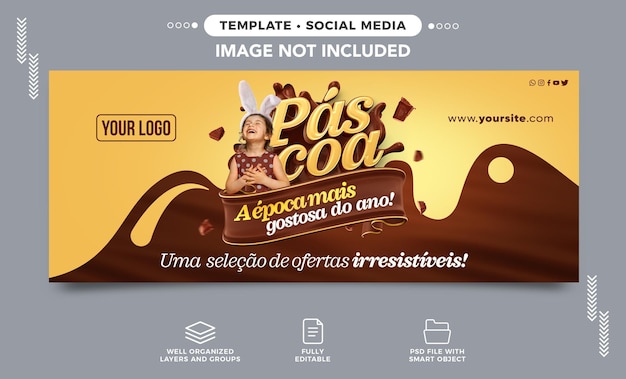 Banner de mídia social Páscoa é a época mais quente do ano