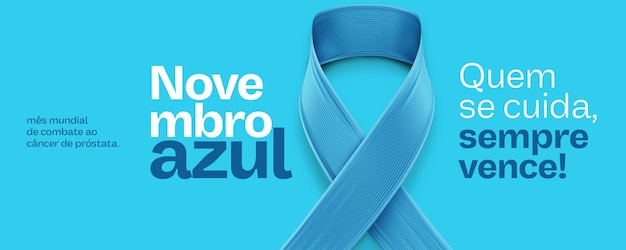 PSD banner de mídia social post novembro azul quem se importa sempre vence!