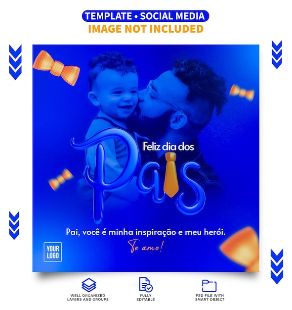 Banner de mídia social PSD feliz dia dos pais grátis ou modelo de postagem do instagram