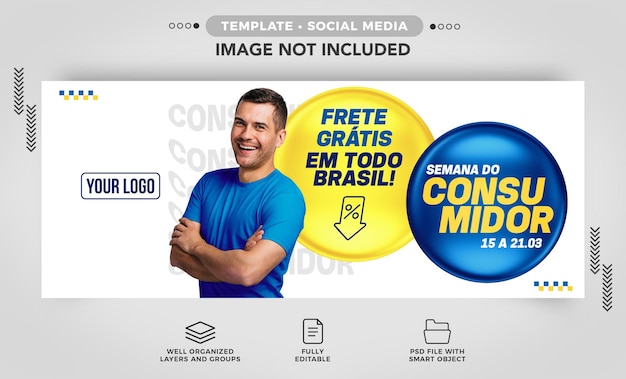 Banner de mídia social Semana do Consumidor