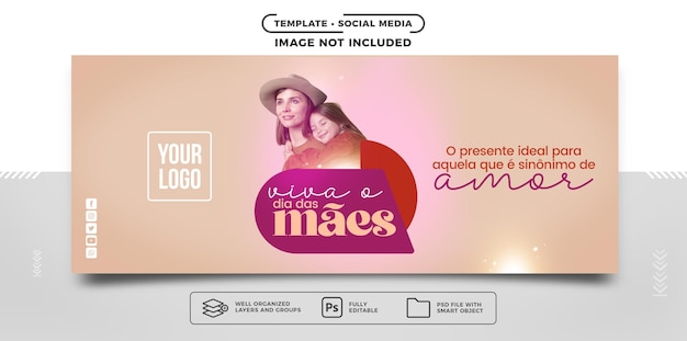 Banner de mídia social viva o dia das mães