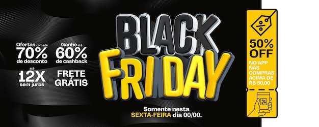 Banner de modelo de mídia social sexta-feira negra com reembolso