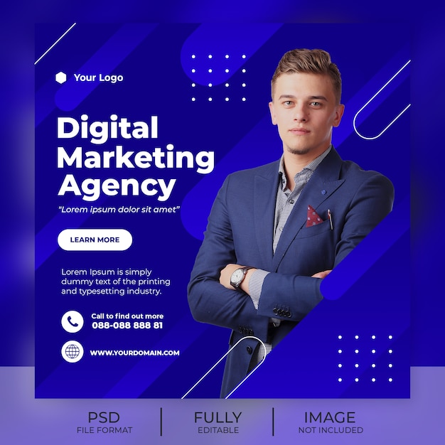 PSD banner de modelo de postagem de instagram de negócios