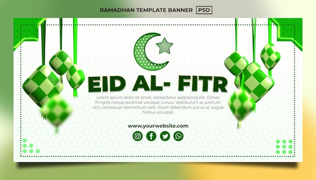 Banner de modelo editável ramadhan islâmico ied fitr ied adha tipo de arquivo psd