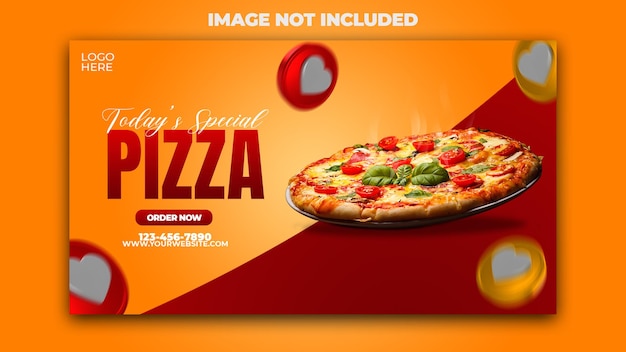 Banner de postagem de mídia social de promoção de comida de pizza especial