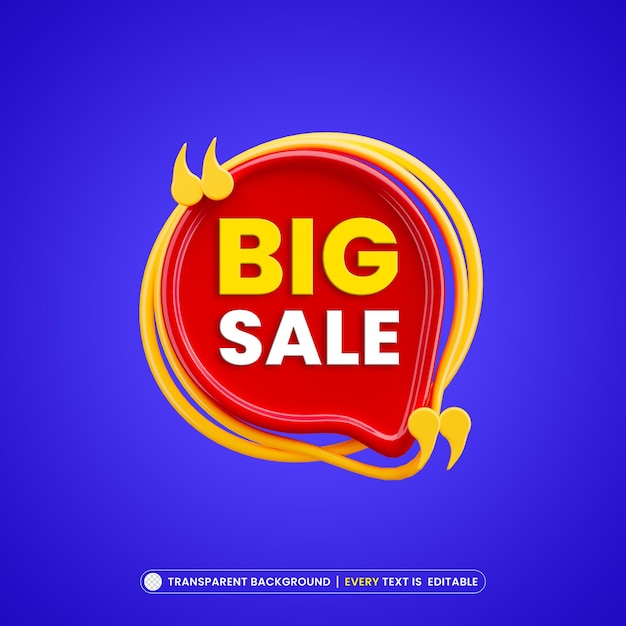 Banner de promoção de grandes vendas com efeito de texto editável
