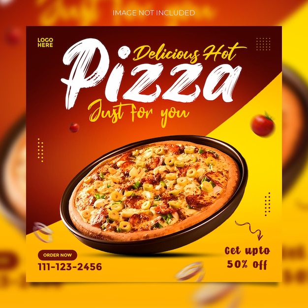 Banner de promoção de mídia social de fast food e modelo de pôster instagram
