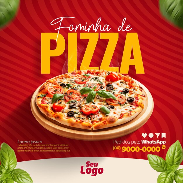 PSD banner de promoção de pizza para redes sociais