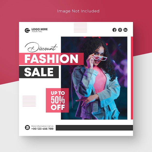 banner de promoção de venda de moda minimalista banner de venda de pós-moda de pós-venda de moda