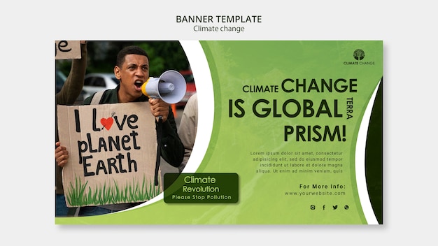 PSD banner de protesto contra a mudança climática